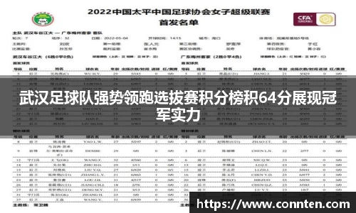 武汉足球队强势领跑选拔赛积分榜积64分展现冠军实力